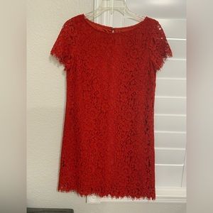 Zara Woman Red Lace Cocktail Dress